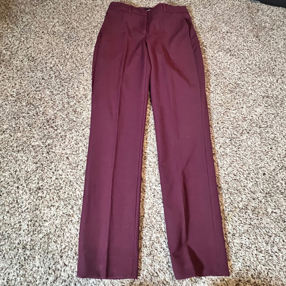 White House Black Market Comfort Stretch Slim Ankle Pants Burgundy Curvy 0L